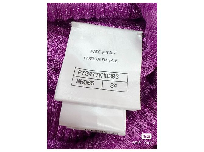 Chanel Seidenkleid Lila Größe 34 Mehrfarben - Ansicht 5