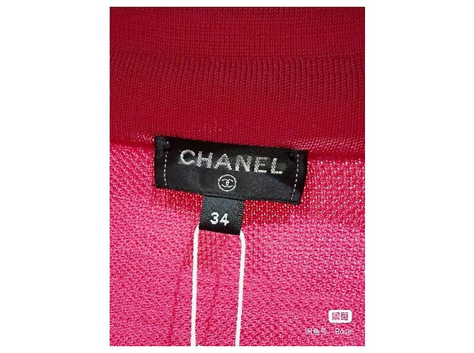 Chanel Kleid aus Seide Rot Größe 34 Mehrfarben - Ansicht 3