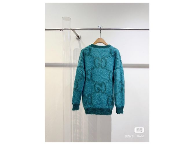 Pull en laine vert Gucci Multicolore - vue 3