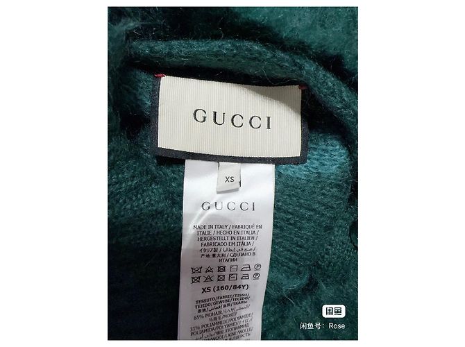 Pull en laine vert Gucci Multicolore - vue 5