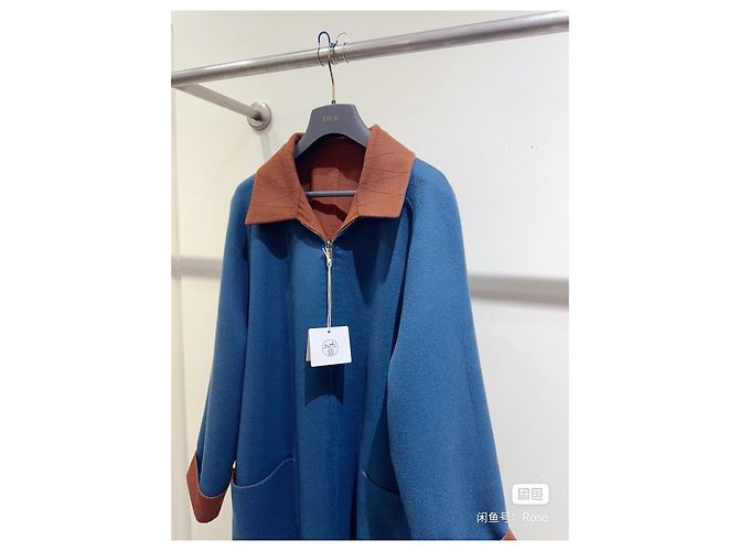 Hermès Blue Cashmere Coat Size 38 Multiple colors - view 2