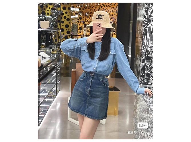 Céline Denim Rock Blau Arc de Triomphe Mehrfarben - Ansicht 7