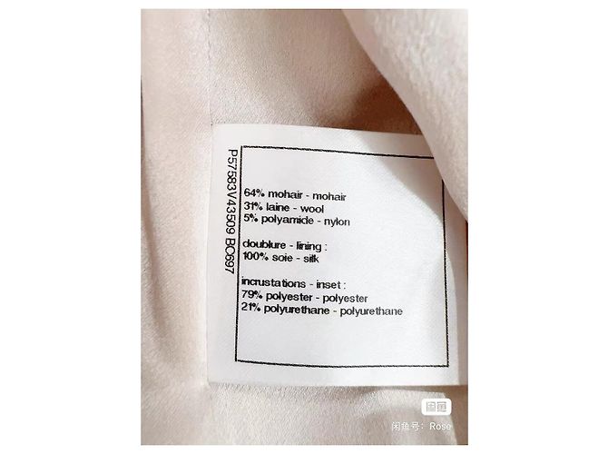 Chanel Wollmantel in Rosa Größe 38 Mehrfarben - Ansicht 7