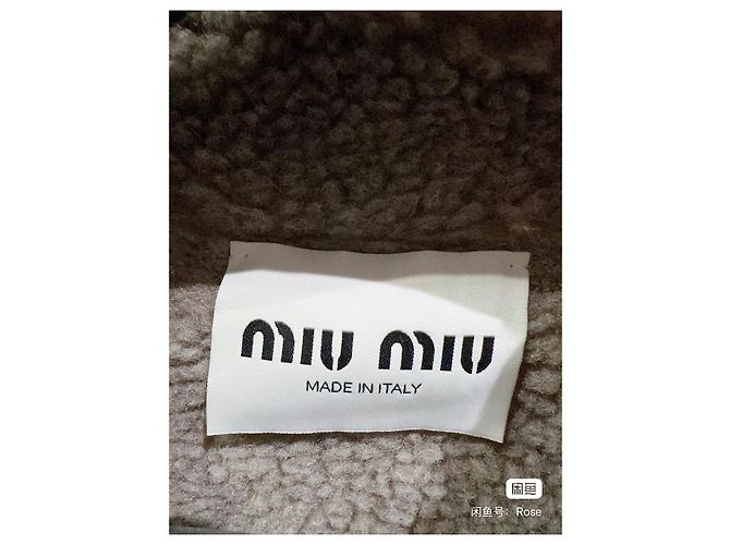 Chaqueta Miu Miu de shearling gris Multicolor - vista 3