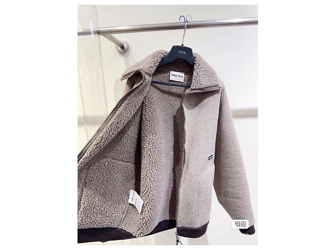 Chaqueta Miu Miu de shearling gris Multicolor - vista 5