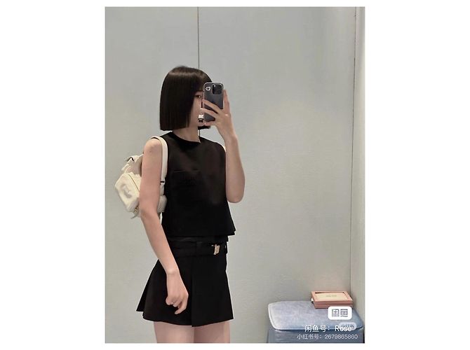 Top Miu Miu in cashmere nero Multicolore - vista 8