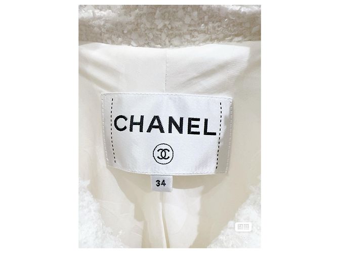 Abrigo Chanel Rooftop series de tweed blanco Multicolor - vista 2
