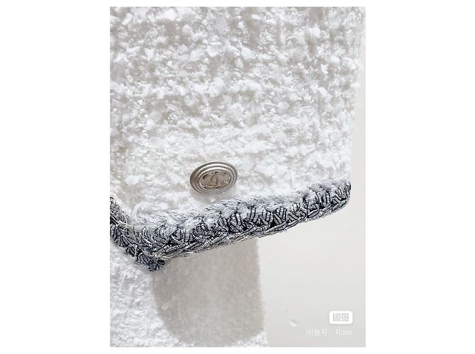 Abrigo Chanel Rooftop series de tweed blanco Multicolor - vista 3