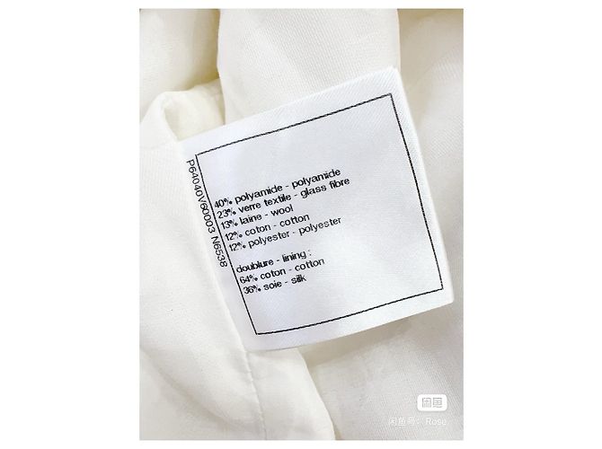 Abrigo Chanel Rooftop series de tweed blanco Multicolor - vista 6