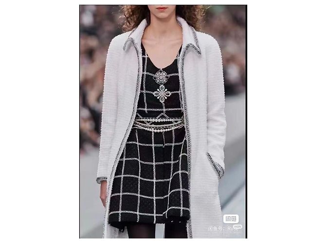 Abrigo Chanel Rooftop series de tweed blanco Multicolor - vista 7