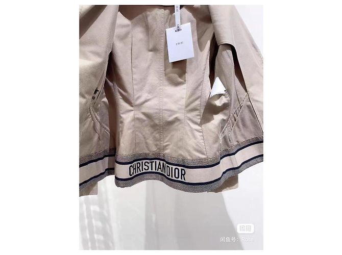 Dior Beige Cotton Jacket with Bee Embroidery Size 34 Multiple colors - view 4