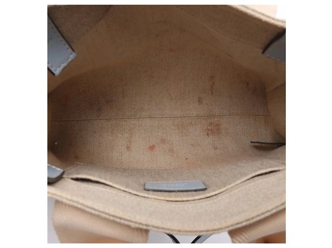 Bolso de mano 2Way Chloé Woody Small de lona y cuero Beige x Blue - vista 13