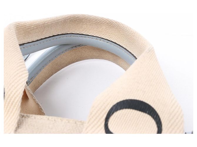 Bolso de mano 2Way Chloé Woody Small de lona y cuero Beige x Blue - vista 7