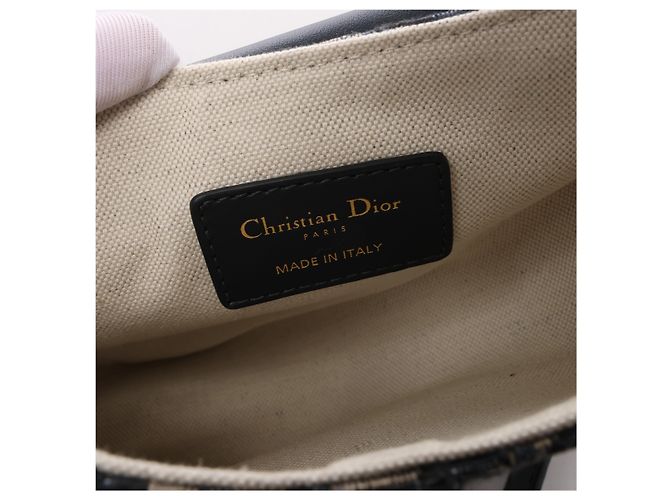 Autre Marque Borsa a tracolla Christian Dior Saddle Mini Oblique x Pelle in blu navy - vista 11