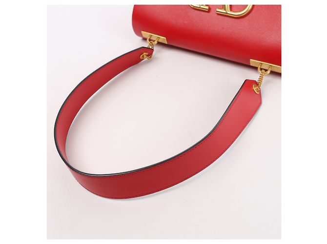 Borsa a tracolla in pelle Valentino Garavani VRing in rosso - vista 10