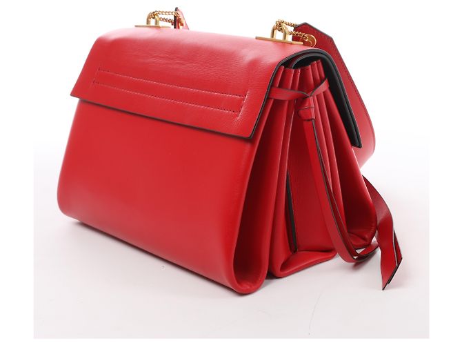 Borsa a tracolla in pelle Valentino Garavani VRing in rosso - vista 3
