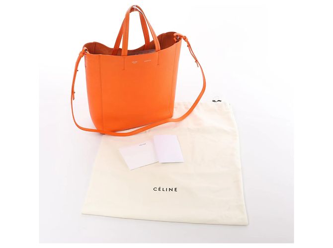 Céline CELINE Cabas Vertical Small 2Way Handtasche aus Leder in Orange - Ansicht 10