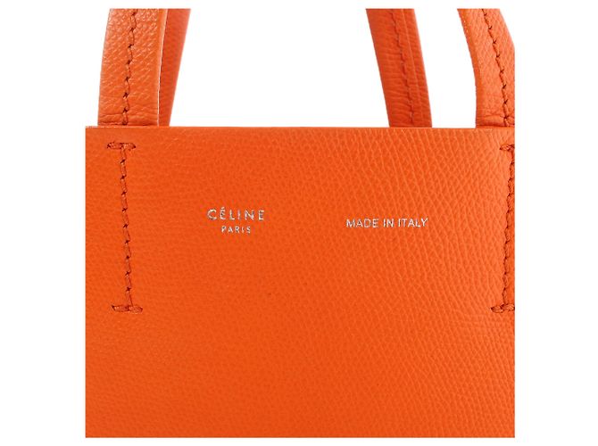 Céline CELINE Cabas Vertical Small 2Way Handtasche aus Leder in Orange - Ansicht 11