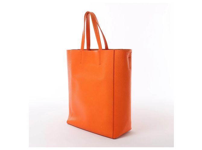 Céline CELINE Cabas Vertical Small 2Way Handtasche aus Leder in Orange - Ansicht 3