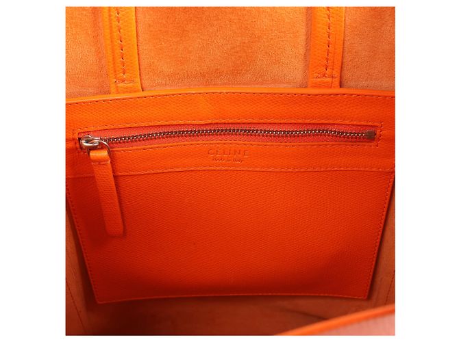 Céline CELINE Cabas Vertical Small 2Way Handtasche aus Leder in Orange - Ansicht 8