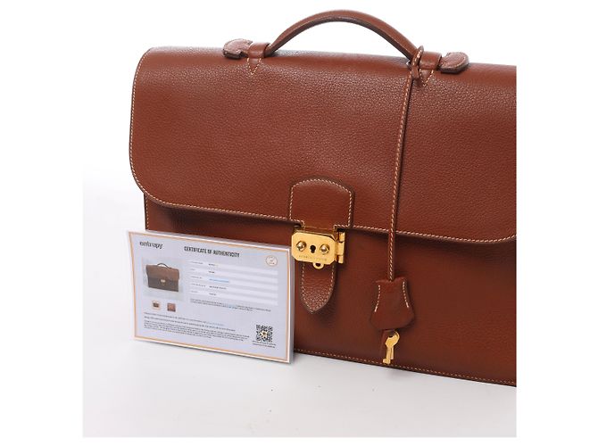 Hermès HERMES Sac à Dépêches 38 Borsa a mano cartella in marrone - vista 15