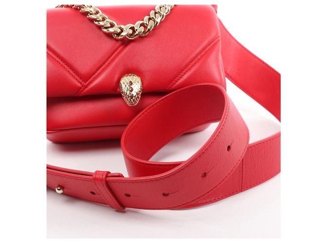 Bulgari Borsa a tracolla Serpenti in pelle con catena BVLGARI, Rosso Rosa - vista 10