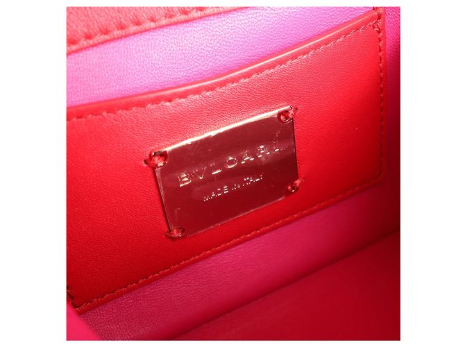 Bulgari Borsa a tracolla Serpenti in pelle con catena BVLGARI, Rosso Rosa - vista 15
