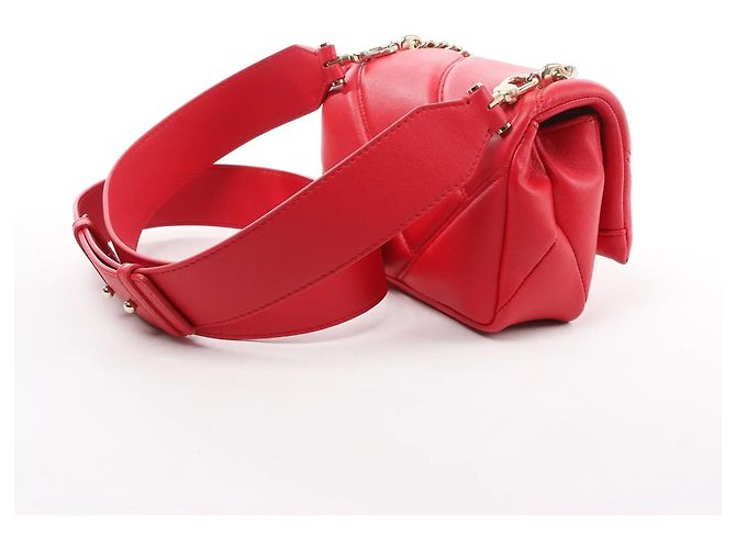 Bulgari Borsa a tracolla Serpenti in pelle con catena BVLGARI, Rosso Rosa - vista 3