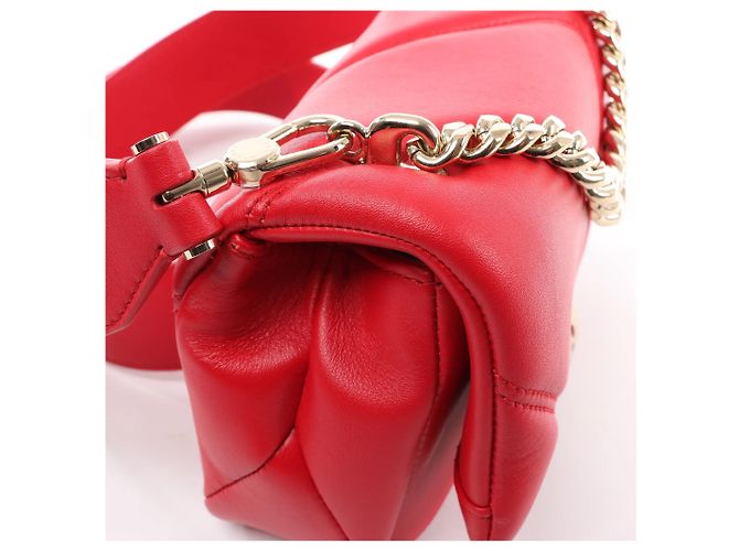 Bulgari Borsa a tracolla Serpenti in pelle con catena BVLGARI, Rosso Rosa - vista 4