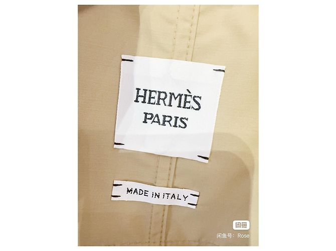 Vestido Hermès estilo trench de algodón camel talla 38 Multicolor - vista 5