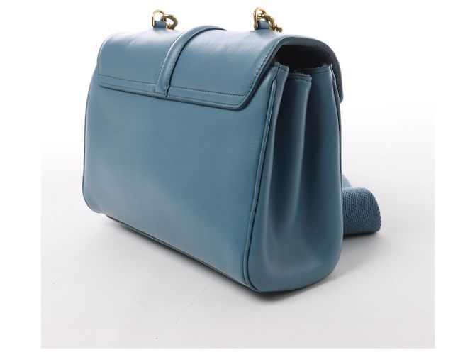 Céline Borsa a tracolla in pelle CELINE Soft 16 Teen in blu - vista 3