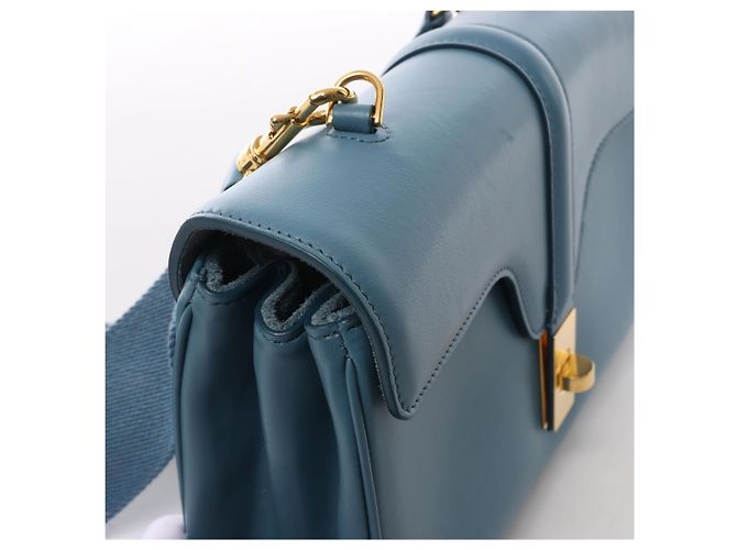 Céline Borsa a tracolla in pelle CELINE Soft 16 Teen in blu - vista 4