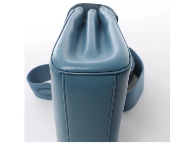 Céline Borsa a tracolla in pelle CELINE Soft 16 Teen in blu - vista 8