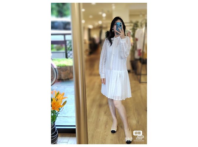 Autre Marque Dior Kleid aus weißer Spitze Größe 36 Mehrfarben - Ansicht 5