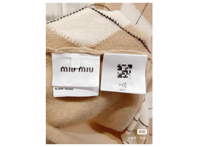 Malha Miu Miu de lã bege Multicor - vista 4