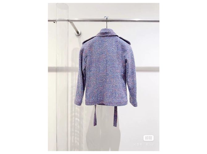 Chanel Tweed Jacke Lila Größe 34 Mehrfarben - Ansicht 2