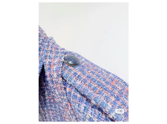 Chanel Tweed Jacke Lila Größe 34 Mehrfarben - Ansicht 4