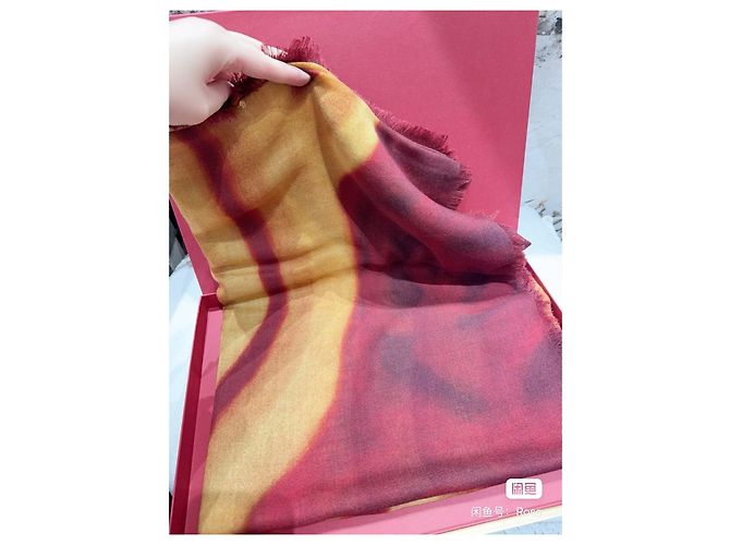 Chanel Schal aus Kaschmir Bordeaux Mehrfarben - Ansicht 2