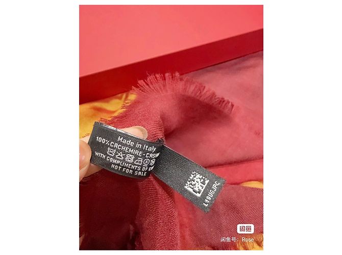 Chanel Schal aus Kaschmir Bordeaux Mehrfarben - Ansicht 4