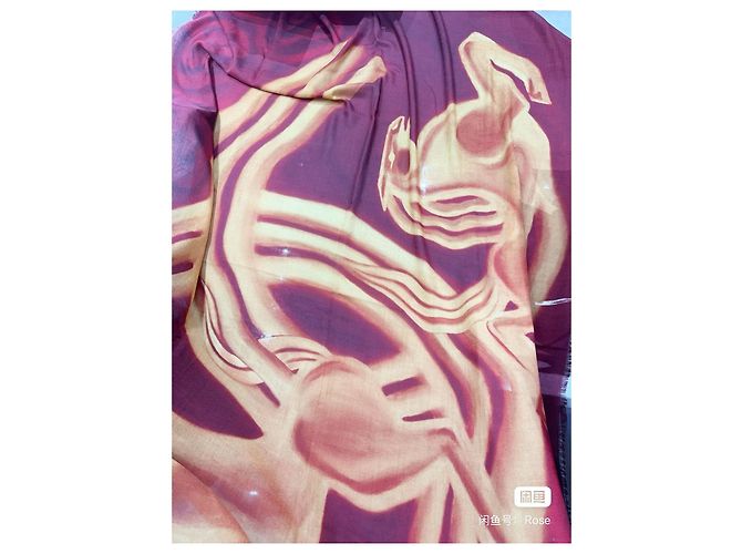 Chanel Schal aus Kaschmir Bordeaux Mehrfarben - Ansicht 5