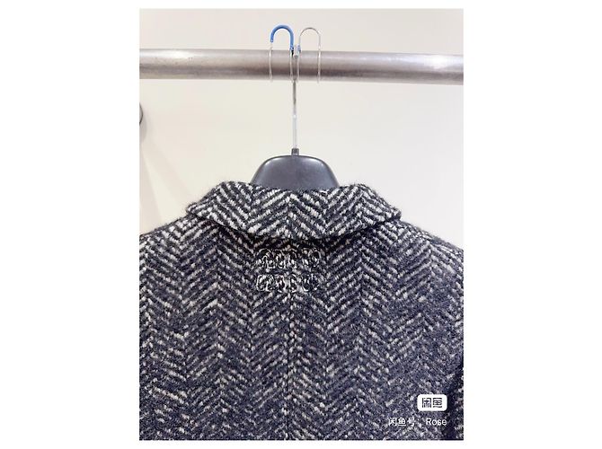 Giacca Miu Miu in tweed blu navy Multicolore - vista 3