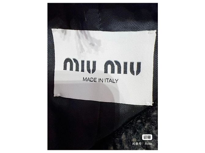 Giacca Miu Miu in tweed blu navy Multicolore - vista 5