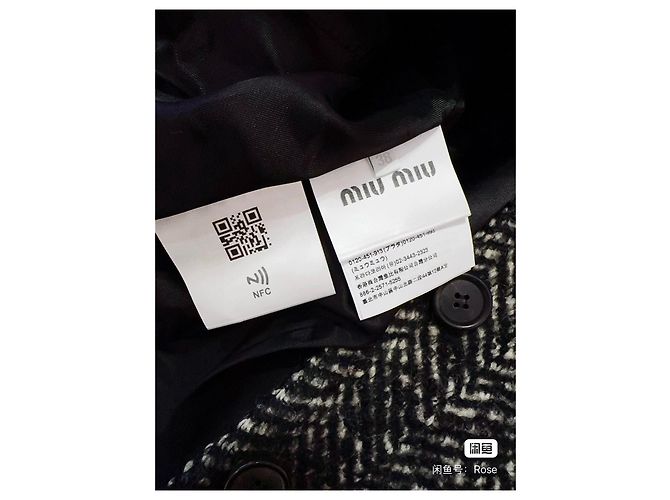 Giacca Miu Miu in tweed blu navy Multicolore - vista 6