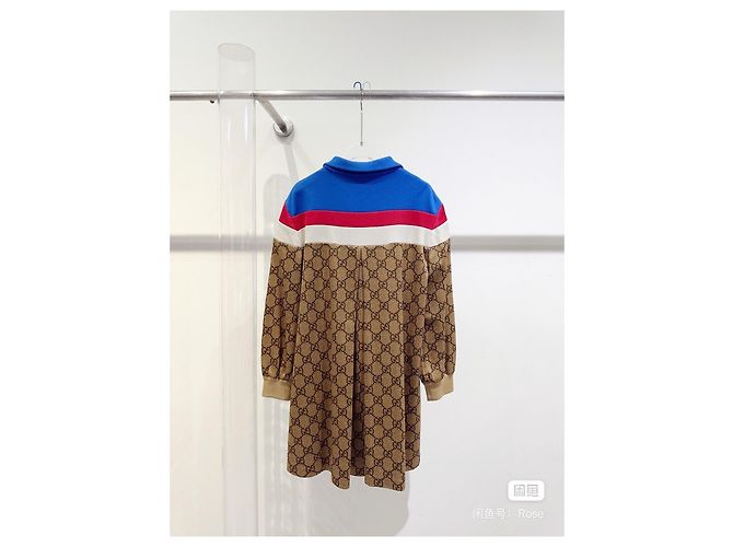Casaco Gucci Camel de Lã com Faixa Web Multicor - vista 4