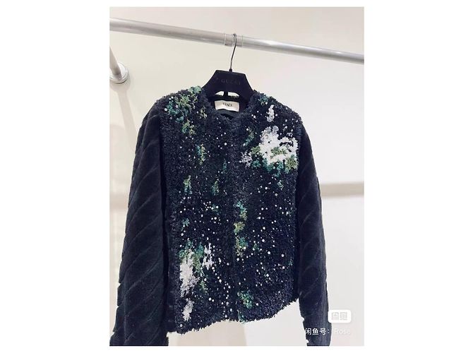 Fendi Jacke aus blauer Baumwolle mit Strass Mehrfarben - Ansicht 2