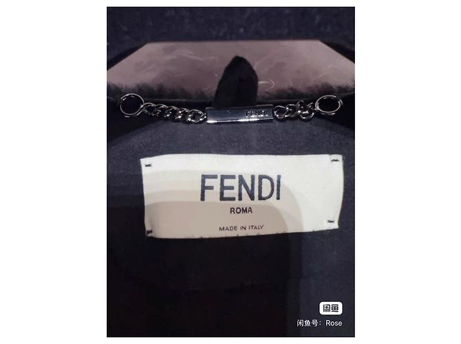 Fendi Jacke aus blauer Baumwolle mit Strass Mehrfarben - Ansicht 5
