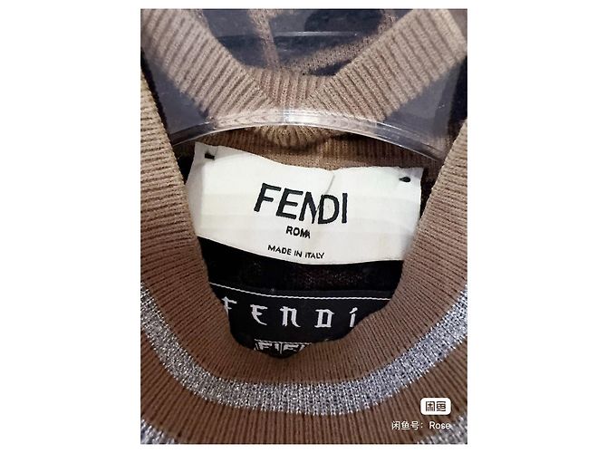 Fendi Logo Print Wool Top Brown Multiple colors - view 7