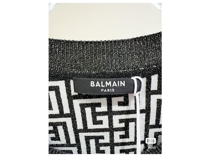 Pull Balmain en laine noir à imprimé intégral Multicolore - vue 2