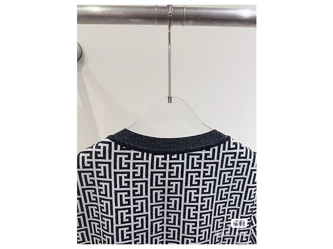 Pull Balmain en laine noir à imprimé intégral Multicolore - vue 3