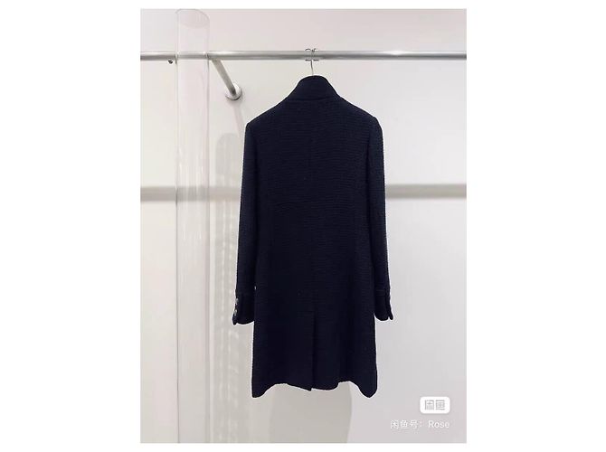 Chanel Mantel Schwarz aus Wolle Mehrfarben - Ansicht 2
